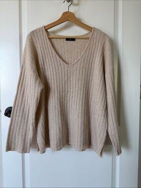 Vici Light Beige V-Neck Sweater